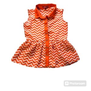 Baby Girl's Dress. Size 10-12months. Orange and White. Chillipop